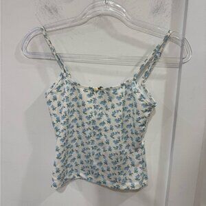 White Fox Boutique Blue and White Floral Camisole